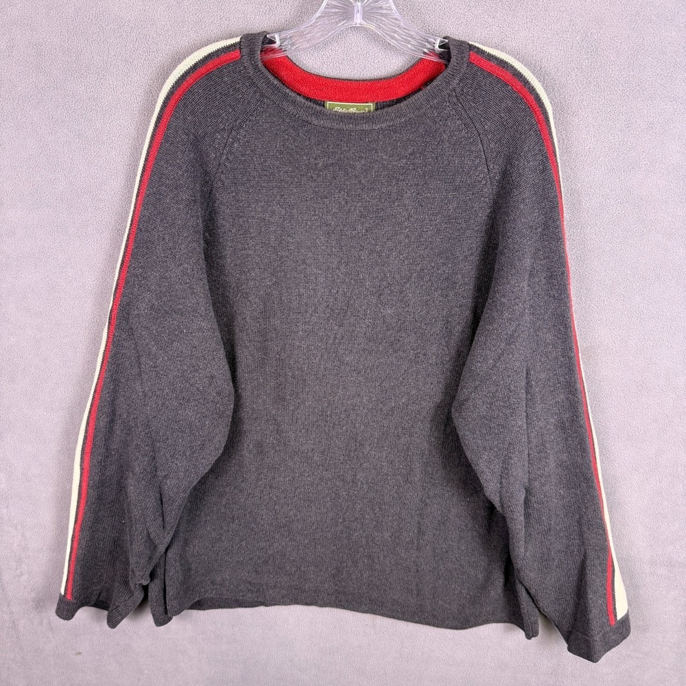 Vintage Eddie Bauer Sweater Mens 2XL Chunky Ribbed Knit Australia Racing‎ Stripe